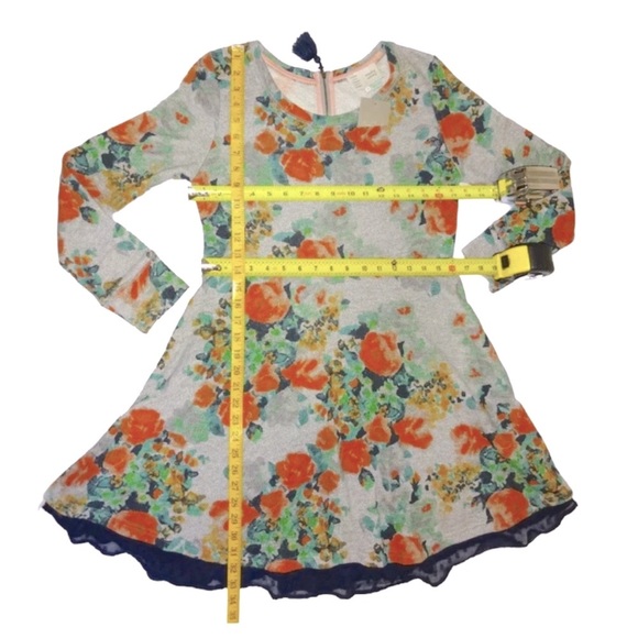 Anthropologie Dress Petite Medium P6 P8 French Terry Floral Black Dotted Hem NWT - Picture 9 of 16